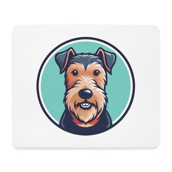 Welsh Terrier Dog Breed Cartoon Kawaii Clipart Pet - Mouse Pad (horizontal) - white - Front