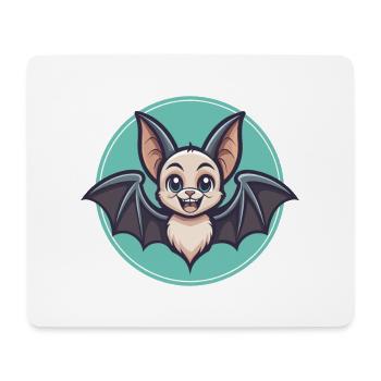 Chauve-souris kawaii dessin animé personnage animal visage d’animal - Tapis de souris (format paysage) - blanc - Devant