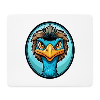 Emu coloré Kawaii Dessin animé Personnage Clipart Animal de compagnie - Tapis de souris (format paysage) - blanc - Devant