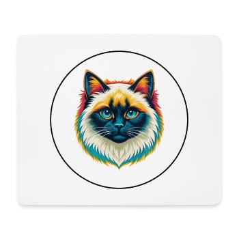 Birma Heilige Katze Rasse Karikatur Kawaii Tier Haustier - Mousepad (Querformat) - Weiß - Vorne