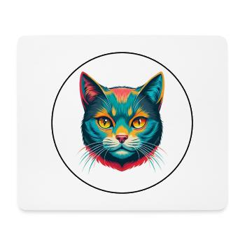 Chartreux Cat Breed Cartoon Kawaii Animal Pet - Mouse Pad (horizontal) - white - Front