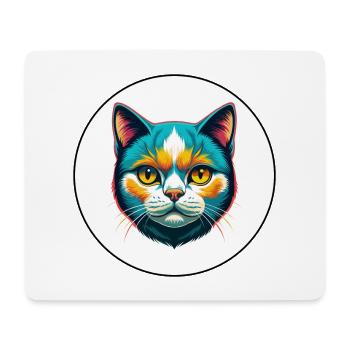 British Shorthair Chat Race Dessin animé Kawaii Animal - Tapis de souris (format paysage) - blanc - Devant
