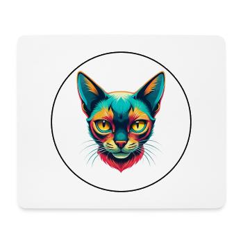 Burmese Cat Breed Cartoon Kawaii Animal Pet - Mouse Pad (horizontal) - white - Front