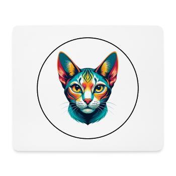 German Rex Cat Breed Cartoon Kawaii Animal Pet - Mouse Pad (horizontal) - white - Front