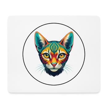 Ocicat Chat Race Dessin Animé Kawaii Animal Animal Pet - Tapis de souris (format paysage) - blanc - Devant