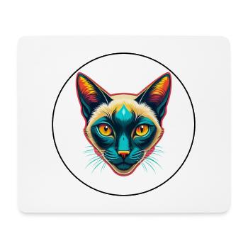 Siamese Cat Breed Cartoon Kawaii Animal Pet - Mouse Pad (horizontal) - white - Front