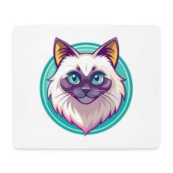 Birman Cat Breed Cartoon Kawaii Animal Pet - Mouse Pad (horizontal) - white - Front