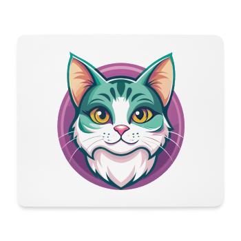 American Wirehair Cat Breed Cartoon Kawaii Animal - Mouse Pad (horizontal) - white - Front