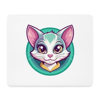 Bambino Chat Race Dessin Animé Kawaii Animal Pet - Tapis de souris (format paysage) - blanc - Devant
