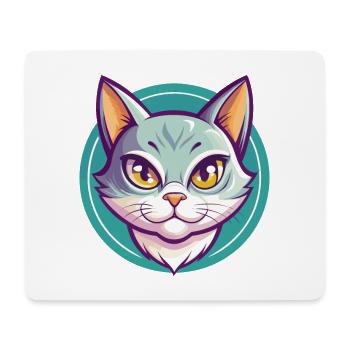 Chartreux Cat Breed Cartoon Kawaii Animal Pet - Mouse Pad (horizontal) - white - Front