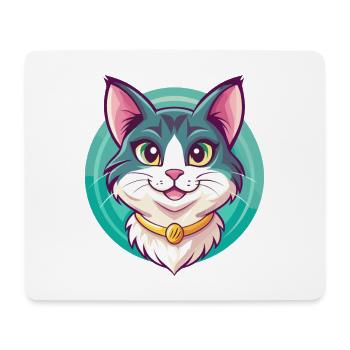 Manx Chat Race Dessin Animé Kawaii Animal Pet - Tapis de souris (format paysage) - blanc - Devant