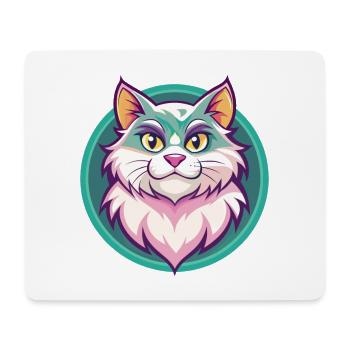 Ragamuffin Chat Race Dessin Animé Kawaii Animal Pet - Tapis de souris (format paysage) - blanc - Devant