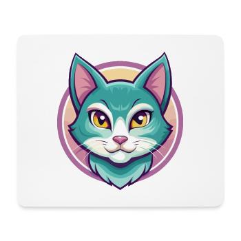 Chat bleu russe race dessin animé Kawaii Animal Pet - Tapis de souris (format paysage) - blanc - Devant