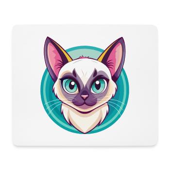 Siamese Cat Breed Cartoon Kawaii Animal Pet - Mouse Pad (horizontal) - white - Front