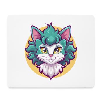 Laperm Chat Race Dessin Animé Kawaii Animal Pet - Tapis de souris (format paysage) - blanc - Devant