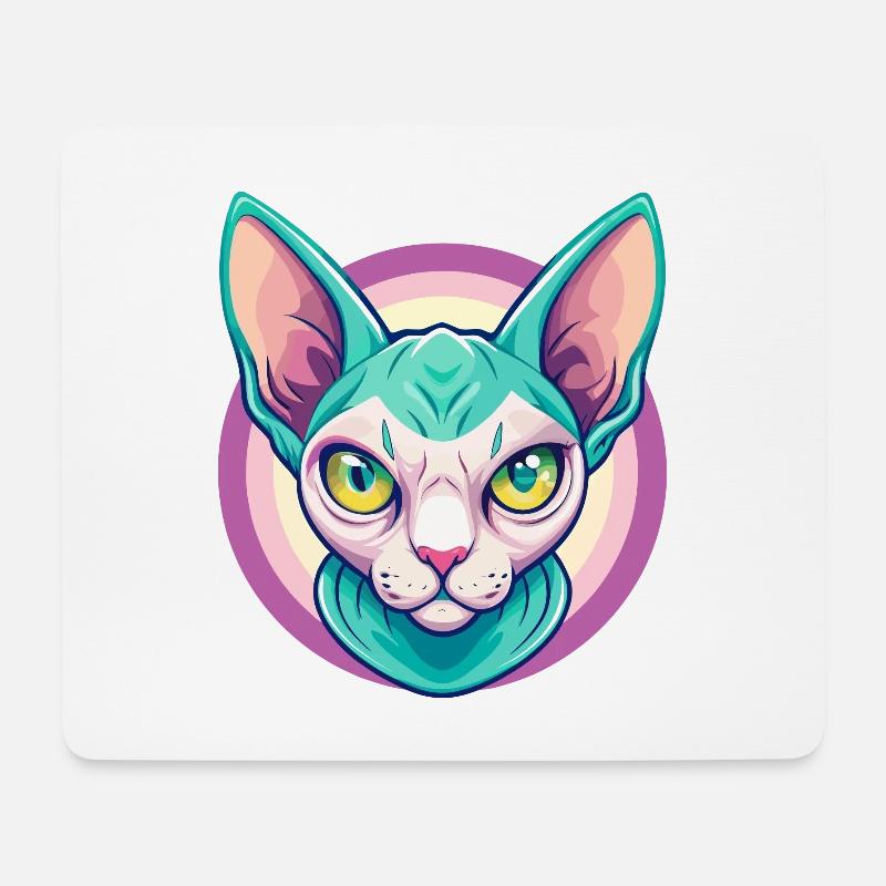 Sphynx Katze Rasse Cartoon Kawaii Tier Haustier - Mousepad (Querformat) - Weiß