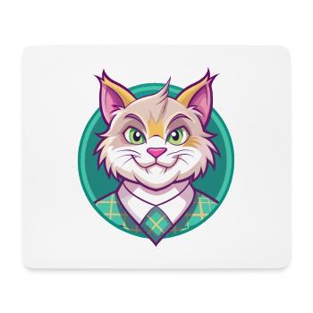 Highlander Katzenrasse Cartoon Kawaii Tier Haustier - Mousepad (Querformat) - Weiß - Vorne