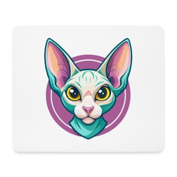 Cornish Rex Katzenrasse Karikatur Kawaii Tier Haustier - Mousepad (Querformat) - Weiß - Vorne