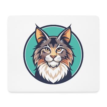 Maine Coon Cat Breed Cartoon Kawaii Animal Pet - Mouse Pad (horizontal) - white - Front
