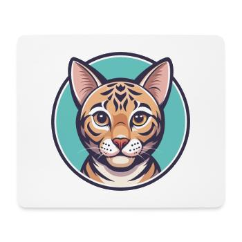 Bengalkatze Rasse Karikatur Kawaii Tier Haustier - Mousepad (Querformat) - Weiß - Vorne