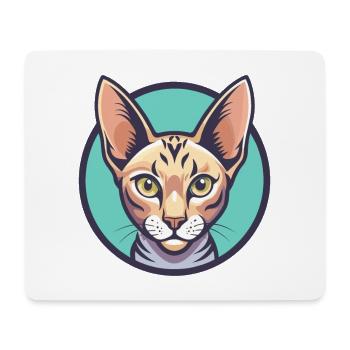 Egyptian Mau Cat Breed Cartoon Kawaii Animal Pet - Mouse Pad (horizontal) - white - Front