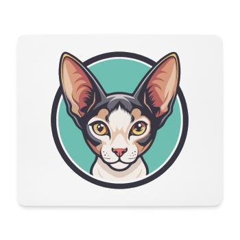 Cornish Rex Katzenrasse Karikatur Kawaii Tier Haustier - Mousepad (Querformat) - Weiß - Vorne