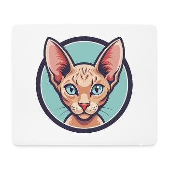 Rouge Devon Rex Chat Race Dessin animé Kawaii Animal Animal Pet - Tapis de souris (format paysage) - blanc - Devant