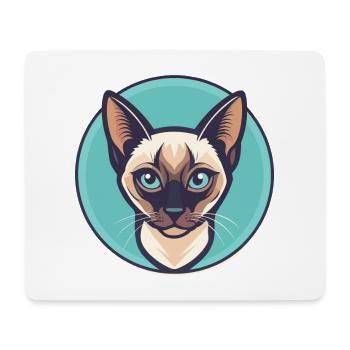 Siamese Cat Breed Cartoon Kawaii Animal Pet - Mouse Pad (horizontal) - white - Front