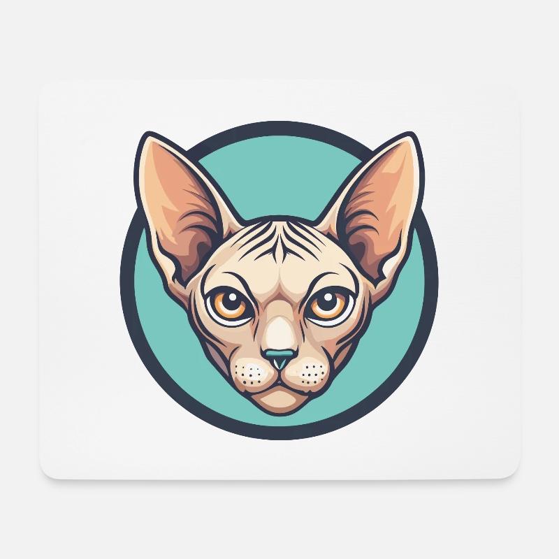 Don Sphynx Katzenrasse Cartoon Kawaii Tier Haustier - Mousepad (Querformat) - Weiß