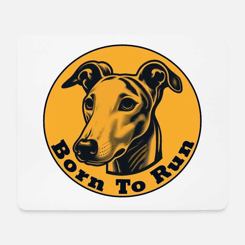 Whippet Born to Run - Mouse Pad (horizontal) - white