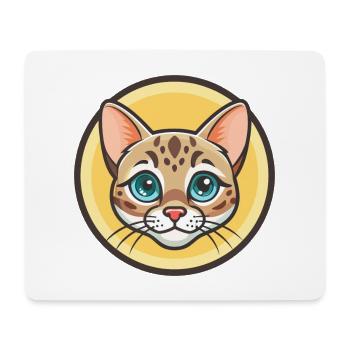 Schnee Bengal Katze Rasse Karikatur Kawaii Tier Haustier - Mousepad (Querformat) - Weiß - Vorne