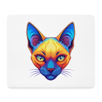 Chat siamois race dessin animé kawaii animal de compagnie - Tapis de souris (format paysage) - blanc - Devant