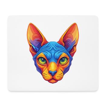 Chat Sphynx Race de chat Dessin animé Kawaii Animal de compagnie - Tapis de souris (format paysage) - blanc - Devant