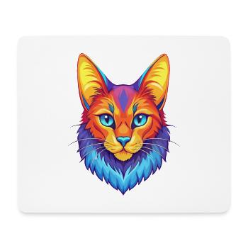 Chat somalien, dessin animé, animal de compagnie kawaii - Tapis de souris (format paysage) - blanc - Devant