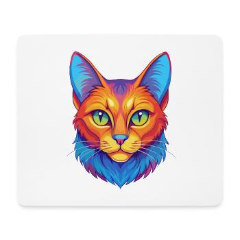 Chat Somali Shorthair Race Dessin animé Kawaii Animal P - Tapis de souris (format paysage) - blanc - Devant
