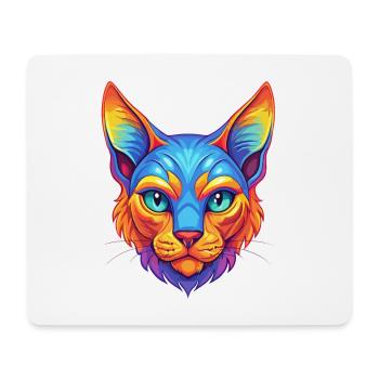 Chat Rex allemand, race de chat, dessin animé, animal de compagnie kawaii - Tapis de souris (format paysage) - blanc - Devant