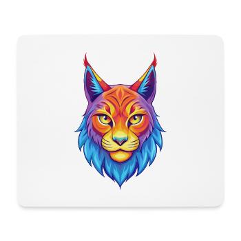 Eurasian Lynx Cat Breed Cartoon Kawaii Animal Pet - Mouse Pad (horizontal) - white - Front
