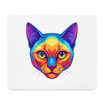 Burmesische Katze Rasse Karikatur Kawaii Tier Haustier - Mousepad (Querformat) - Weiß - Vorne