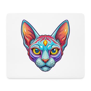 rouge Devon Rex Chat Race Dessin animé Kawaii Animal Pet - Tapis de souris (format paysage) - blanc - Devant