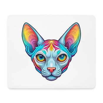 Sphynx Chat Race Dessin animé Kawaii Animal Animal Pet - Tapis de souris (format paysage) - blanc - Devant