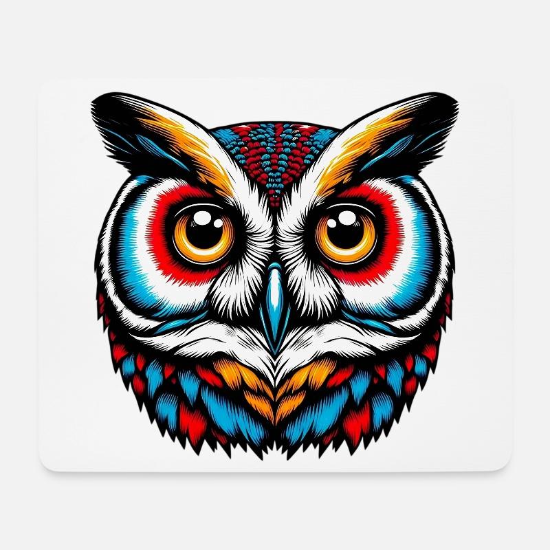 Eule - Mousepad (Querformat) - Weiß