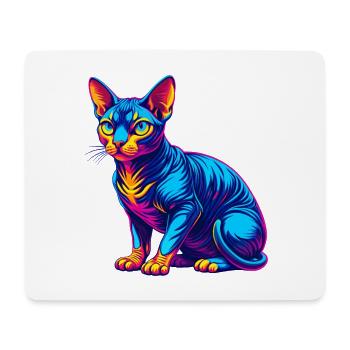 German Rex Cat Breed Cartoon Kawaii Animal Pet - Mouse Pad (horizontal) - white - Front
