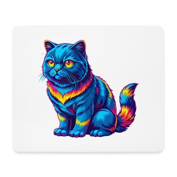 Schottische Gerade Katze Rasse Karikatur Kawaii Tier - Mousepad (Querformat) - Weiß - Vorne