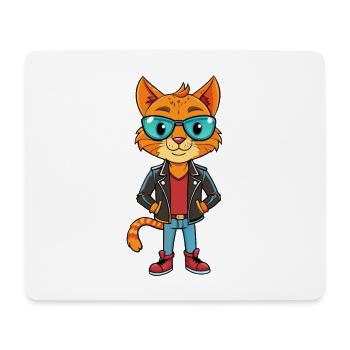 Ocicat Funny Cartoon Kawaii Veste Lunettes de soleil - Tapis de souris (format paysage) - blanc - Devant