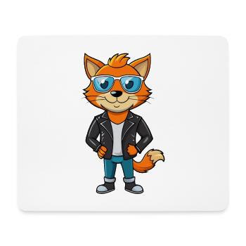 Manx Funny Cartoon Kawaii Veste Lunettes de soleil - Tapis de souris (format paysage) - blanc - Devant