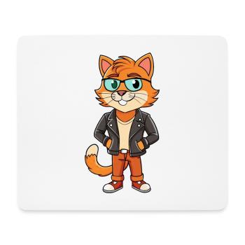 Foldex Funny Cartoon Kawaii Veste Lunettes de soleil - Tapis de souris (format paysage) - blanc - Devant