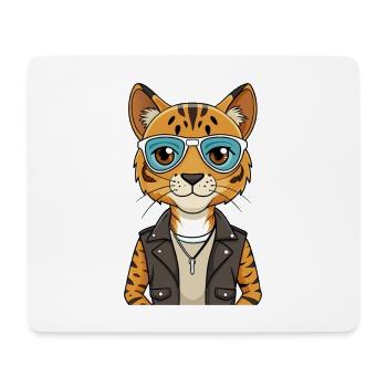 Bengal Lustige Cartoon Kawaii Jacke Sonnenbrille - Mousepad (Querformat) - Weiß - Vorne