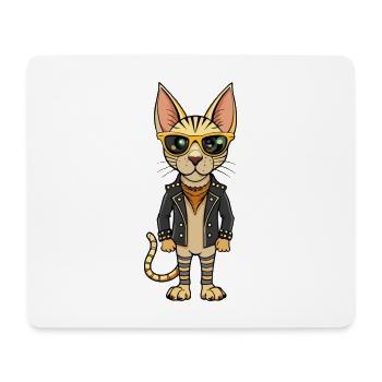 Arabe Égyptien Mau Drôle Dessin Animé Kawaii Veste S - Tapis de souris (format paysage) - blanc - Devant