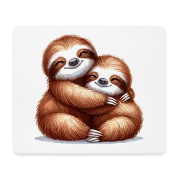 Faultiere Faultier kuscheln Geschenk - Mousepad (Querformat) - Weiß - Vorne