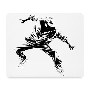 B Boy Grafik - Mousepad (Querformat) - Weiß - Vorne
